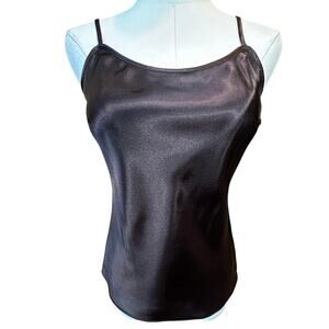 Harold’s Tank Top Chocolate Brown 100% Silk Spaghetti Strap Cami Top Women SZ 0